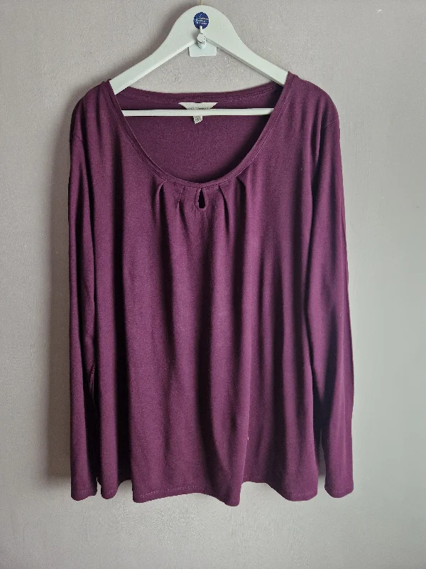 Seasalt Cornwall Burgandy  long sleeve top - size 22