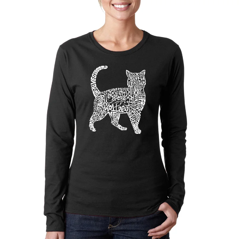 Cat  - Women's Word Art Long Sleeve T-Shirt