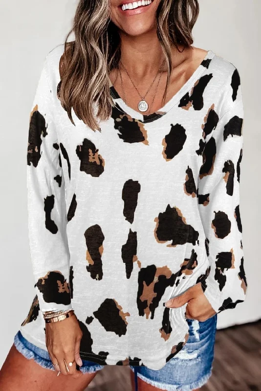 Leopard print long sleeved top