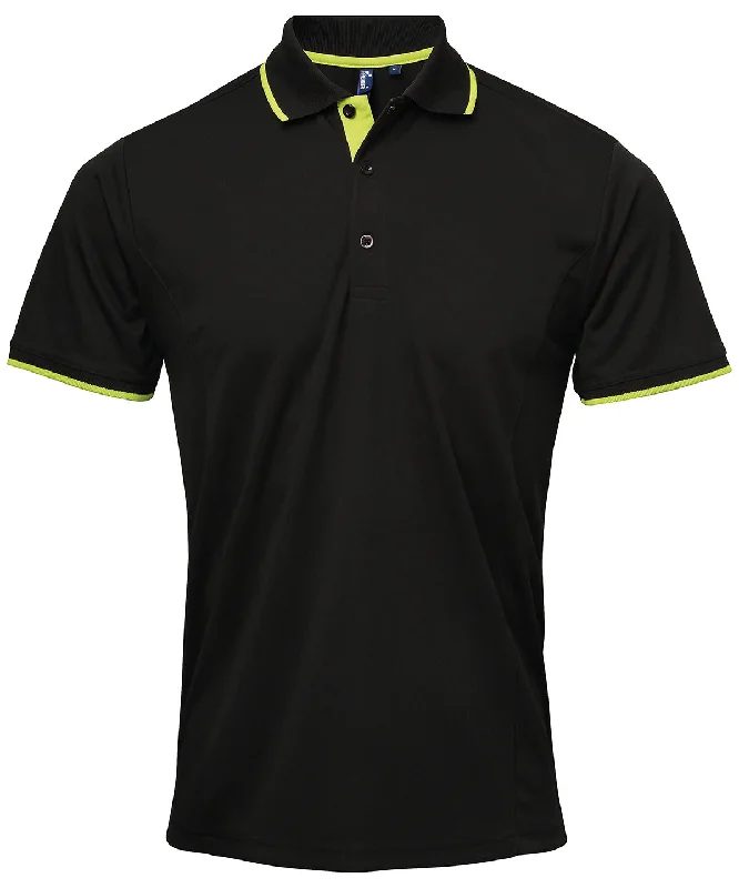 Wedding polo shirtBlack/Lime - Contrast Coolchecker® polo