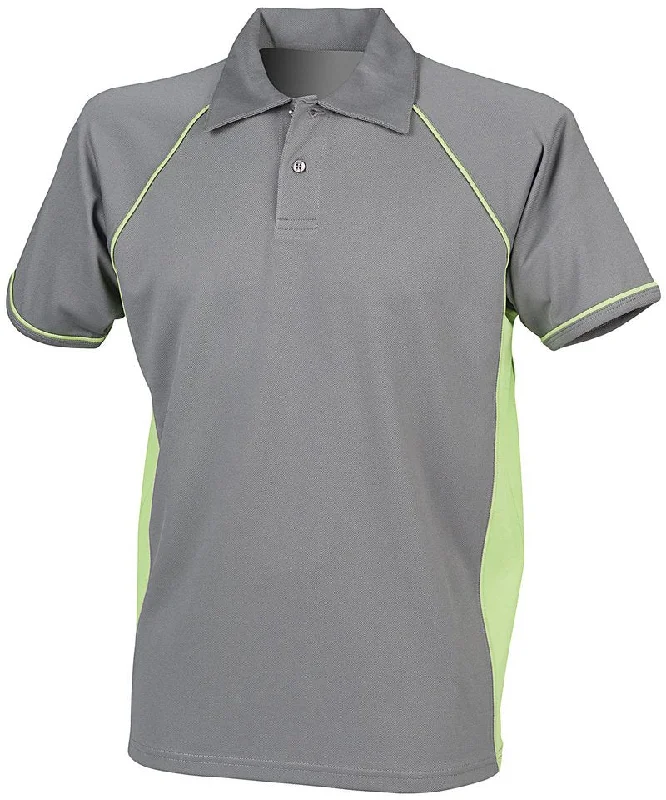 Convertible polo shirtGunmetal Grey/Lime - Piped performance polo