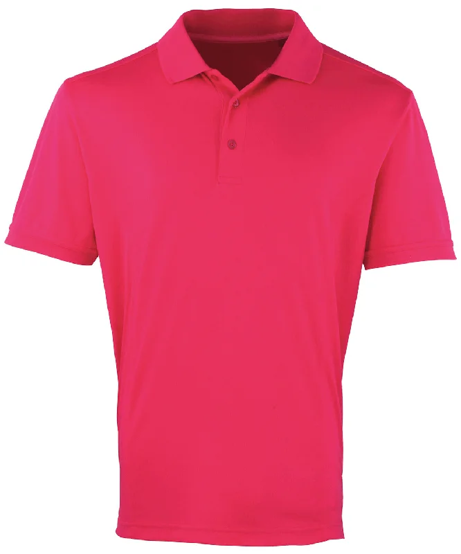 Striped polo shirtHot Pink - Coolchecker® piqué polo