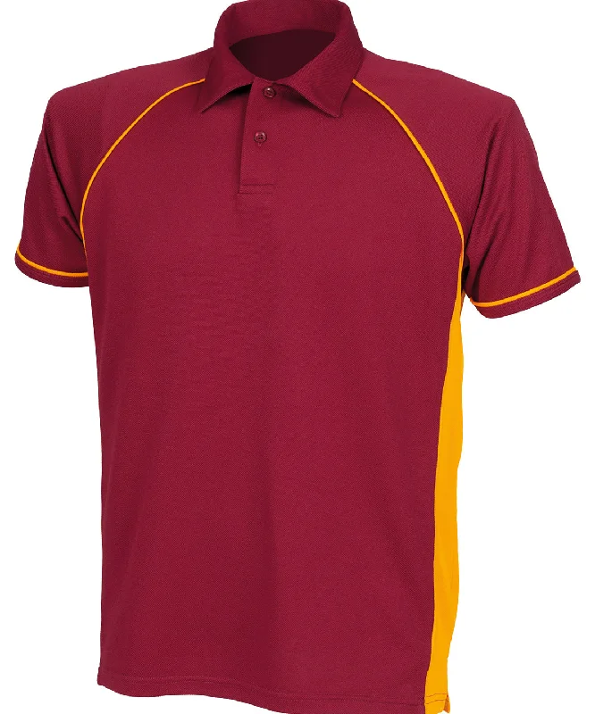 Monochrome polo shirtMaroon/Amber/Amber - Kids piped performance polo