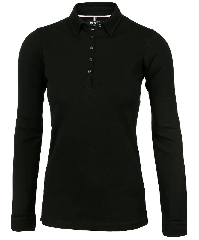 Designer polo shirtBlack - Women’s Carlington – deluxe long sleeve polo