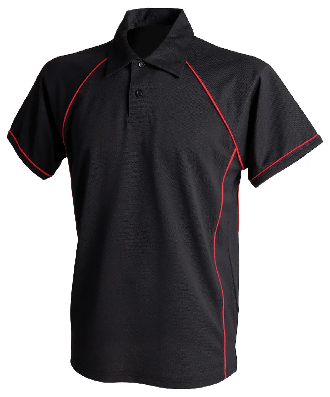 Sequin polo shirtBlack/Red - Kids piped performance polo