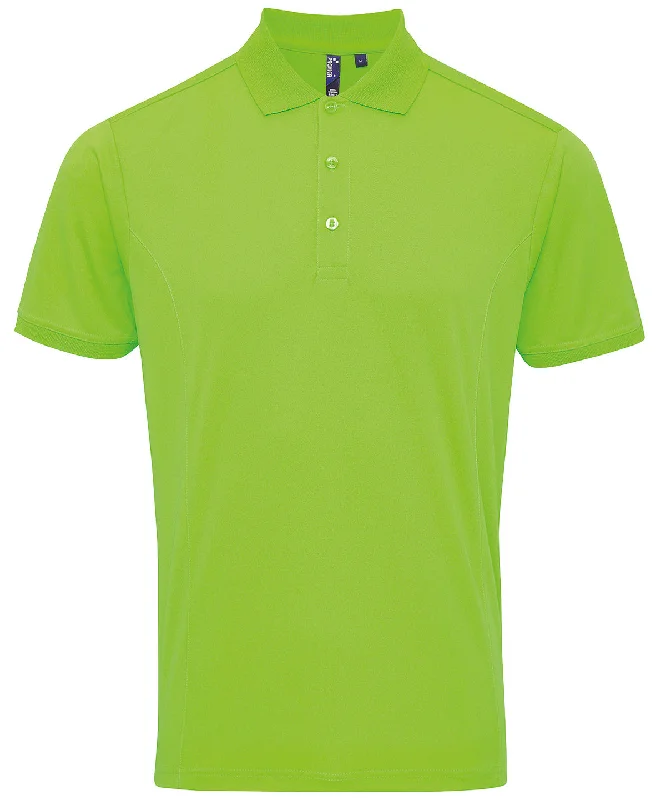 Mandarin collar polo shirtNeon Green - Coolchecker® piqué polo