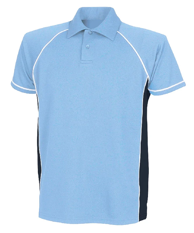 Anti-odor polo shirtSky/Navy/White - Piped performance polo