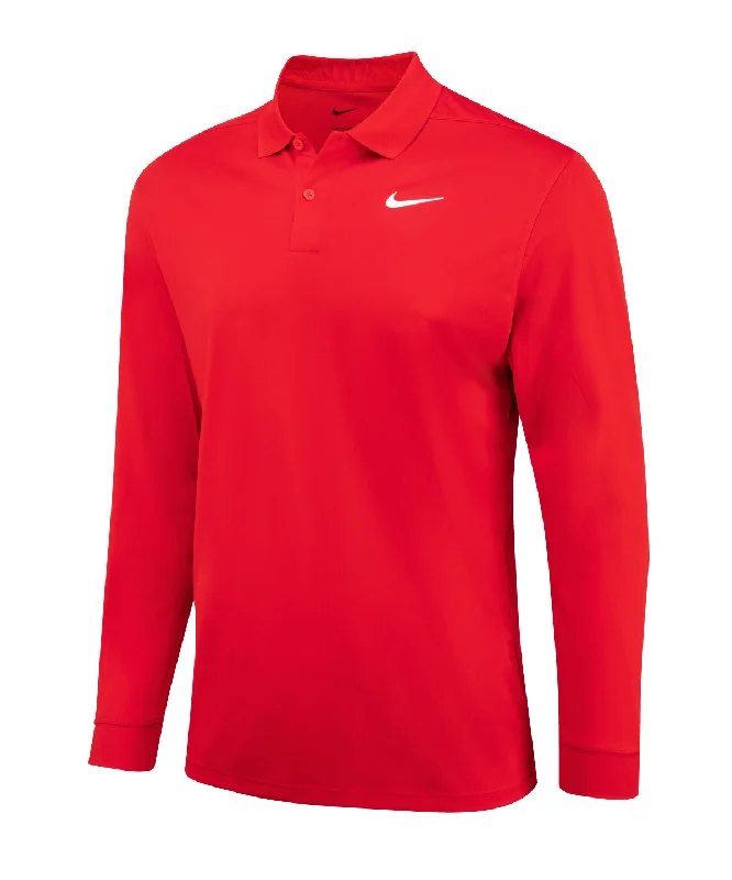 Branded polo shirtUniversity Red/White - Nike Dri-FIT Victory solid long sleeve polo