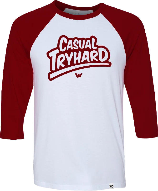 JUSTIN WONG - 'Casual Tryhard' Raglan Shirt - Maroon