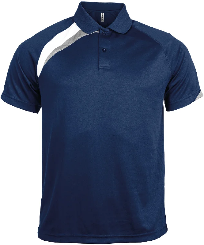 Color-block polo shirtNavy/White/Storm Grey - Adults' short-sleeved sports polo shirt