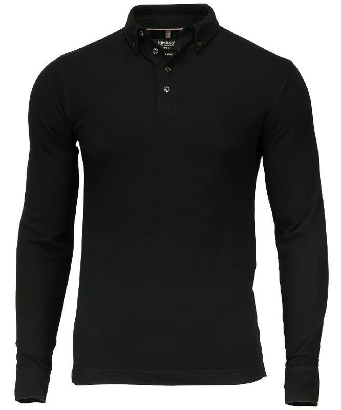 Sustainable polo shirtBlack - Carlington – deluxe long sleeve polo