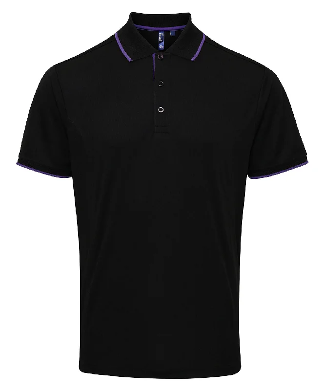 Formal polo shirtBlack/Purple - Contrast Coolchecker® polo