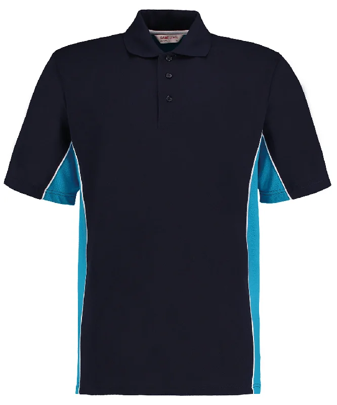 Minimalist polo shirtNavy/Turquoise/White - Track polo (classic fit)