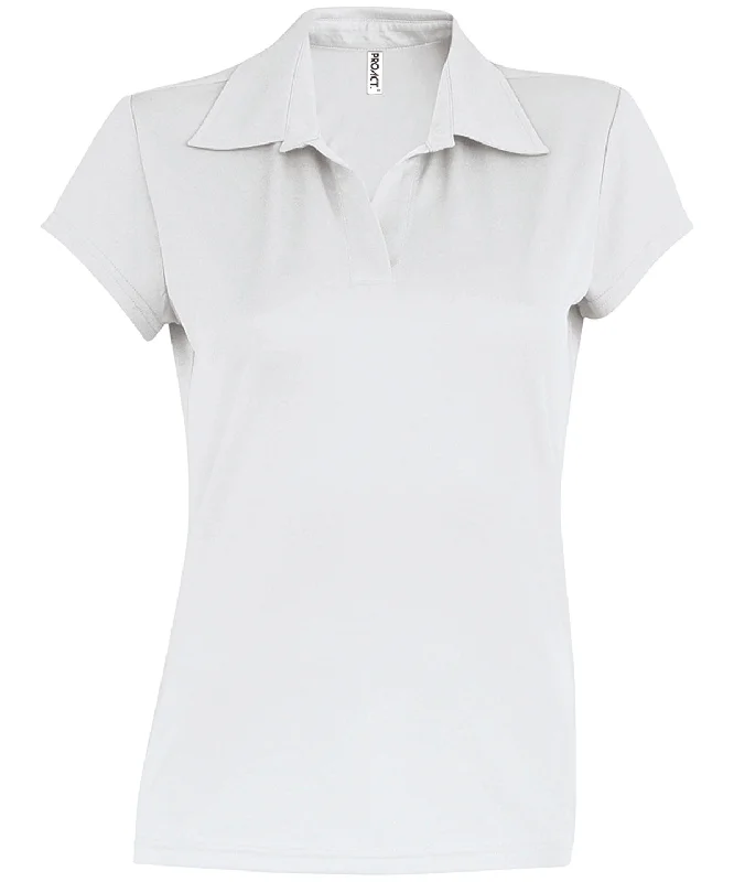 Sleeveless polo shirtWhite - Ladies' short-sleeved polo shirt