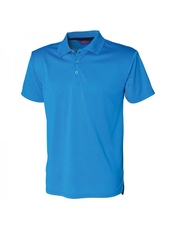 Bright polo shirtVivid Blue- Cooltouch® textured stripe polo (C)