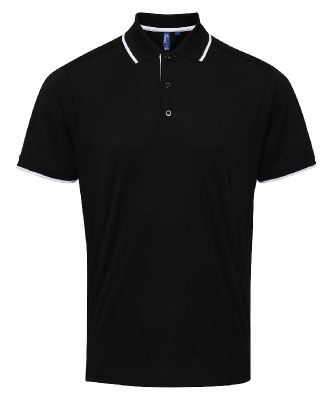 Sleep polo shirtBlack/White - Contrast Coolchecker® polo