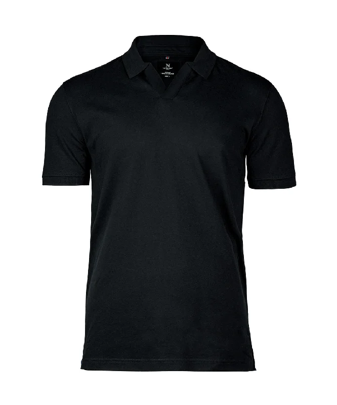 Geometric polo shirtBlack - Harvard v-neck – stretch deluxe polo