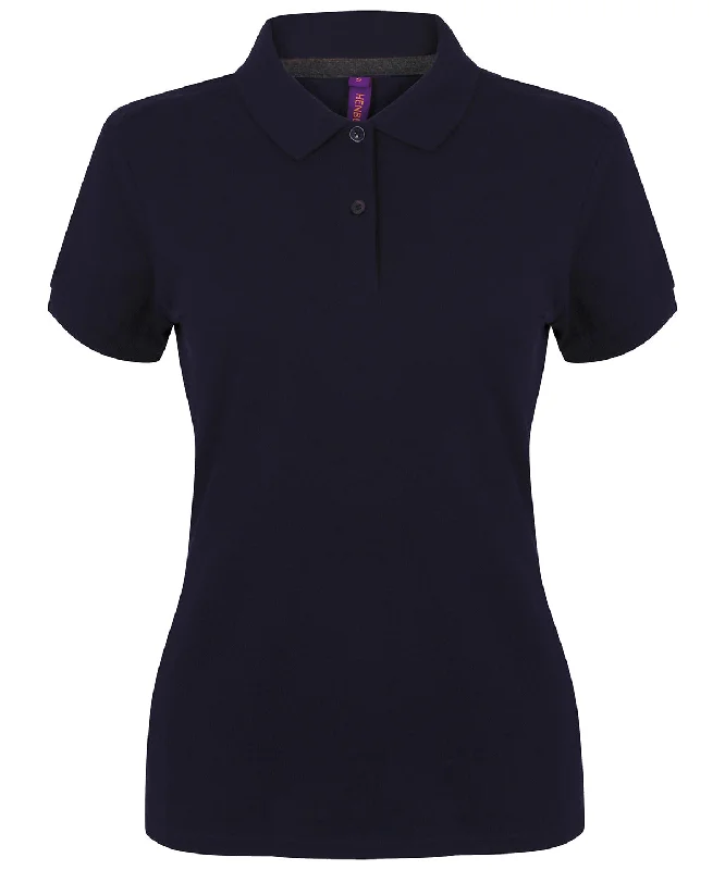 Breathable polo shirtNavy - Women's micro-fine piqué polo shirt (C)