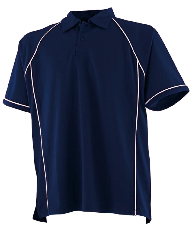 Stretch polo shirtNavy/White*† - Piped performance polo