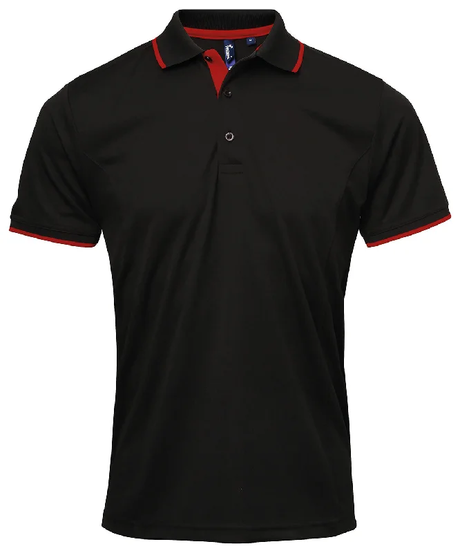 Casual polo shirtBlack/Red - Contrast Coolchecker® polo