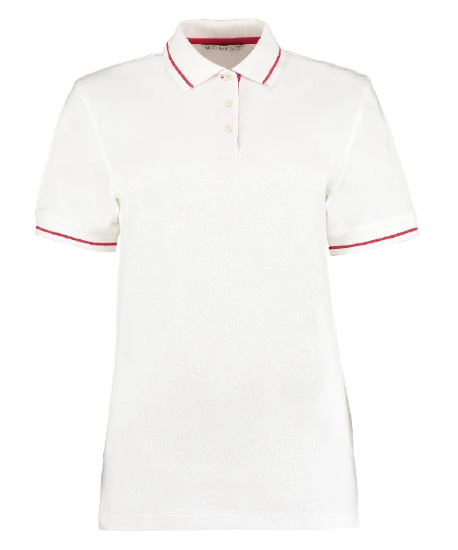 Recycled polo shirtWhite/Red - Women's St Mellion polo (classic fit)