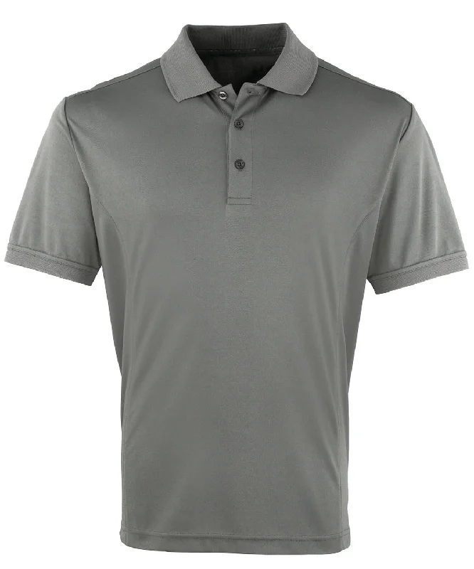 Printed polo shirtDark Grey* - Coolchecker® piqué polo