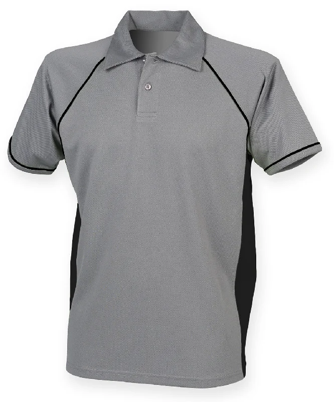 Reversible polo shirtGunmetal Grey/Black/Black* - Piped performance polo