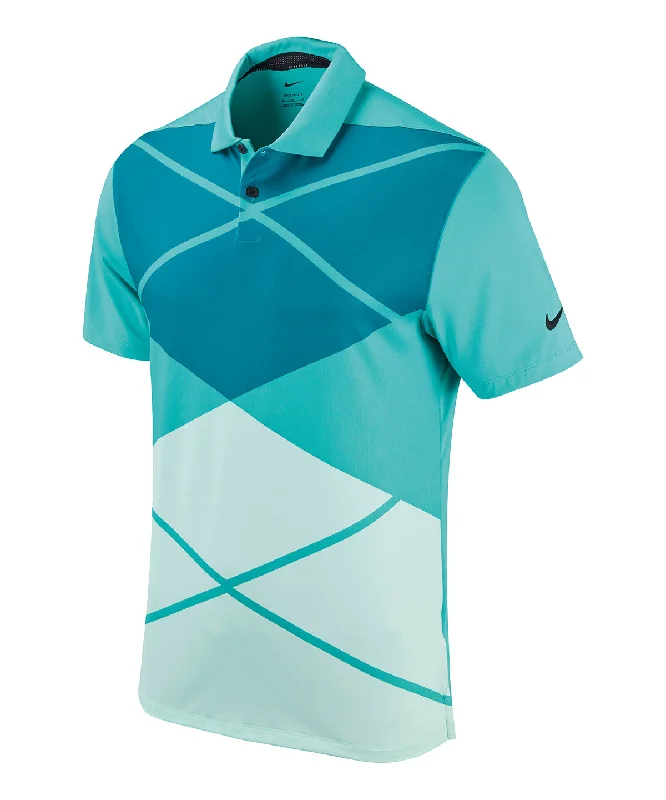 Polyester polo shirtWashed Teal/Black - Nike Vapor argyle print polo