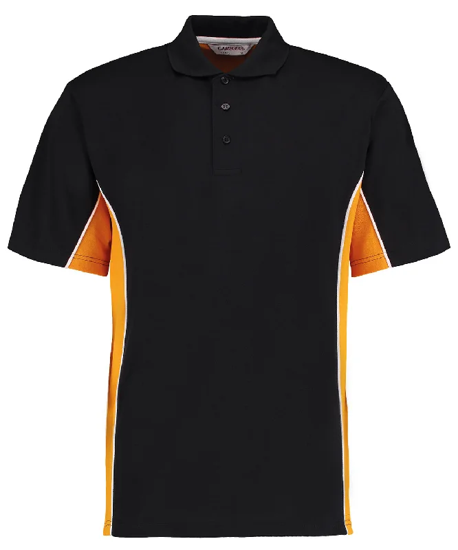 Sheer polo shirtBlack/Gold/White* - Track polo (classic fit)