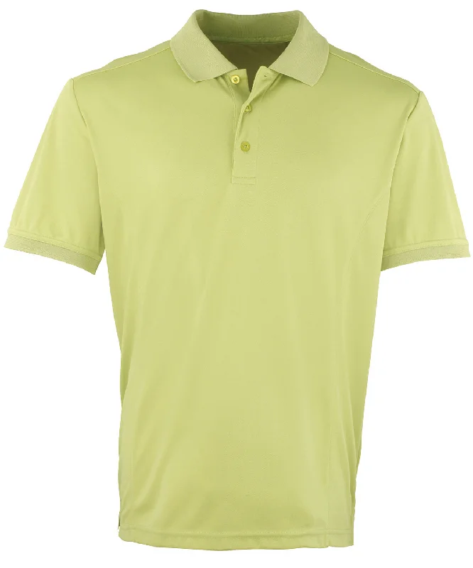 Zip-up polo shirtLime - Coolchecker® piqué polo