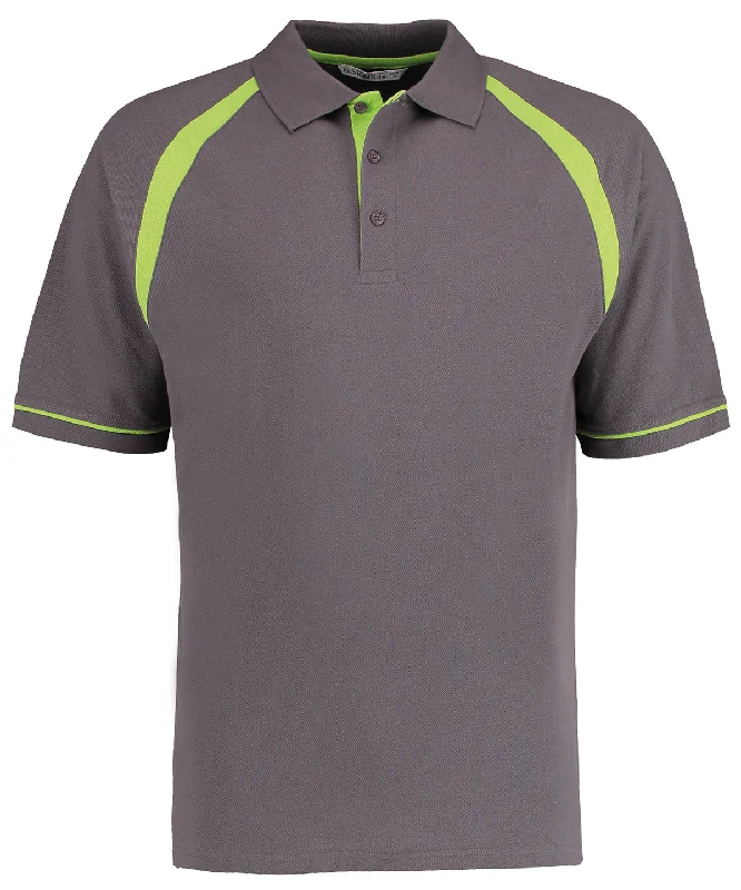 Mandarin collar polo shirtCharcoal/Lime - Oak hill polo (classic fit)