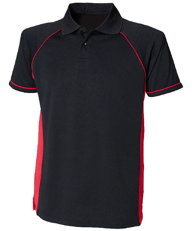 Maternity polo shirtBlack/Red/Red - Panel performance polo