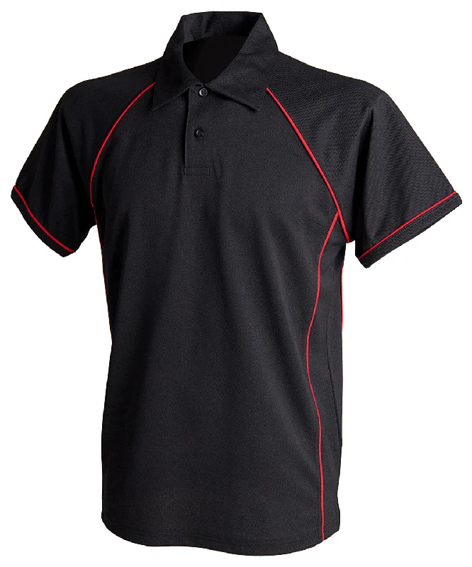 Lounge polo shirtBlack/Red† - Piped performance polo