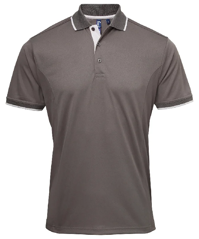 Convertible polo shirtDark Grey/Silver - Contrast Coolchecker® polo