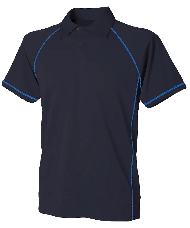 Metallic polo shirtNavy/Royal/Royal† - Kids piped performance polo