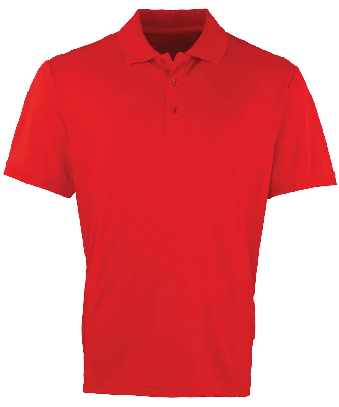 Cropped polo shirtRed* - Coolchecker® piqué polo