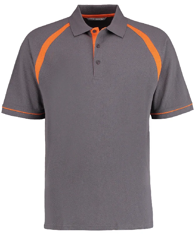 Band collar polo shirtCharcoal/Orange - Oak hill polo (classic fit)