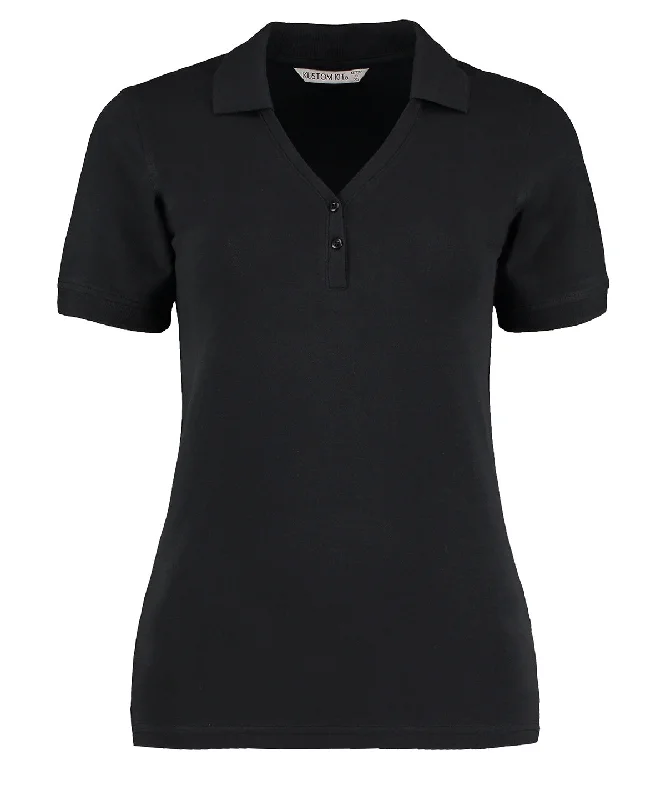 Men’s polo shirtBlack - Sophia v-neck polo (regular fit)