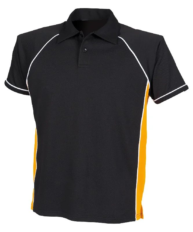 Lace polo shirtBlack/Amber/White - Kids piped performance polo