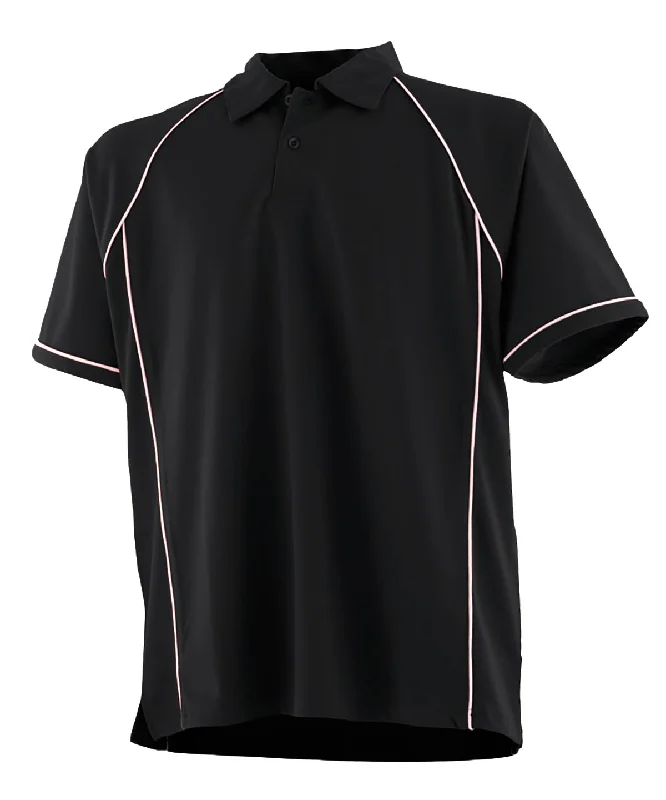 Glitter polo shirtBlack/White† - Kids piped performance polo