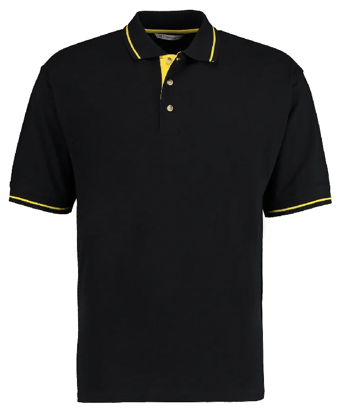 Polka dot polo shirtBlack/Yellow - St Mellion polo (classic fit)