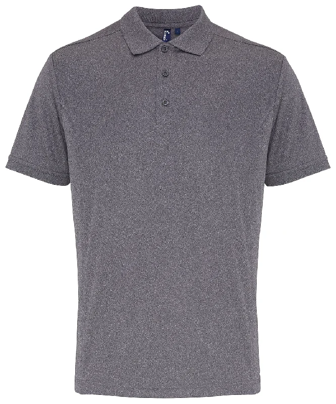 Floral polo shirtGrey Melange - Coolchecker® piqué polo