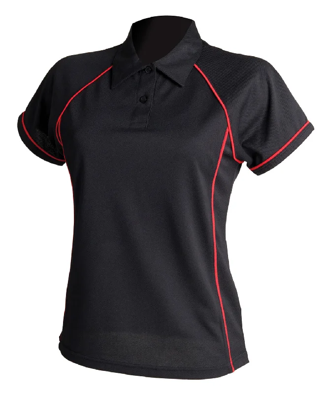 Performance polo shirtBlack/Red - Women's piped performance polo