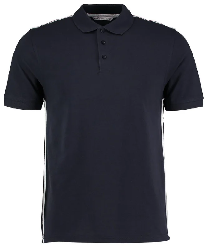 Embroidered polo shirtNavy/White - Team style slim fit polo shirt