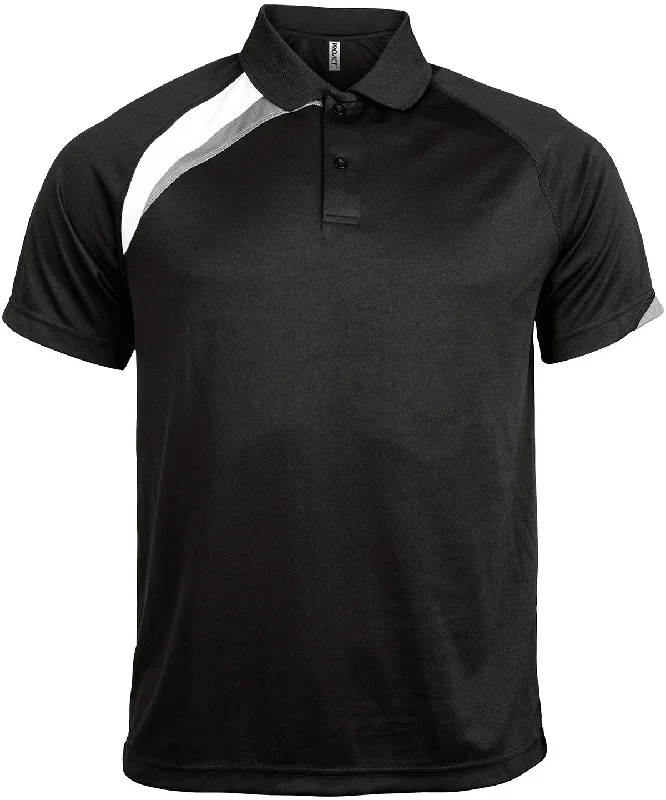 Tie-dye polo shirtBlack/White/Storm Grey - Adults' short-sleeved sports polo shirt