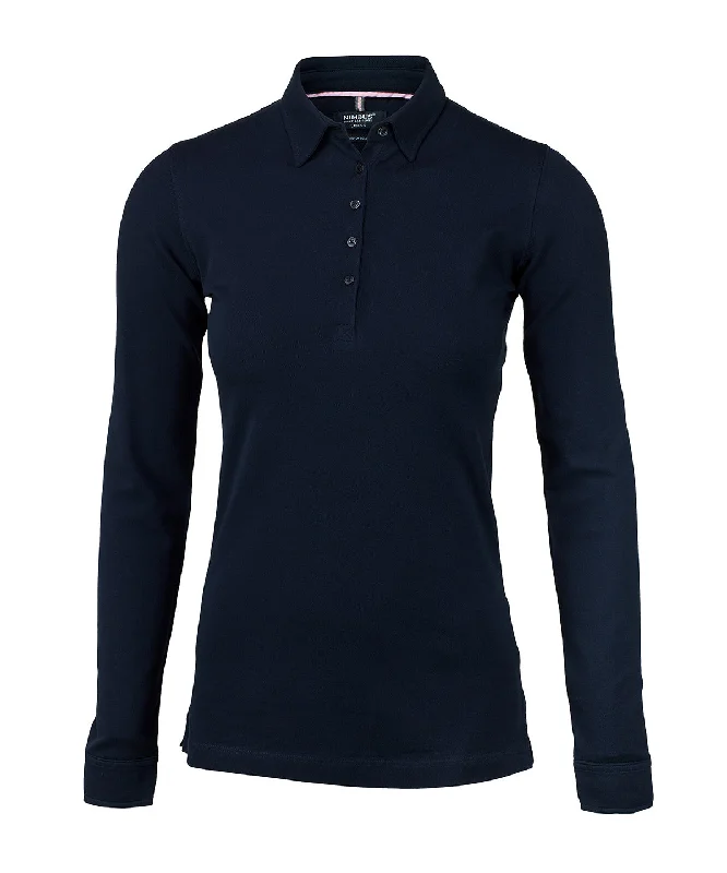 Vegan polo shirtDark Navy - Women’s Carlington – deluxe long sleeve polo