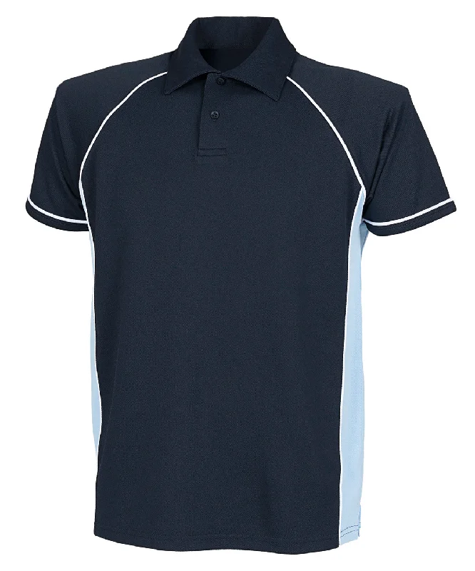 Lightweight polo shirtNavy/Sky/White - Piped performance polo