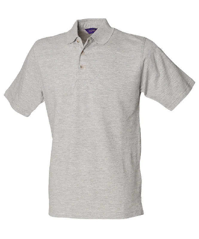 Quick-dry polo shirtHeather Grey - Classic cotton piqué polo with stand-up collar (C)