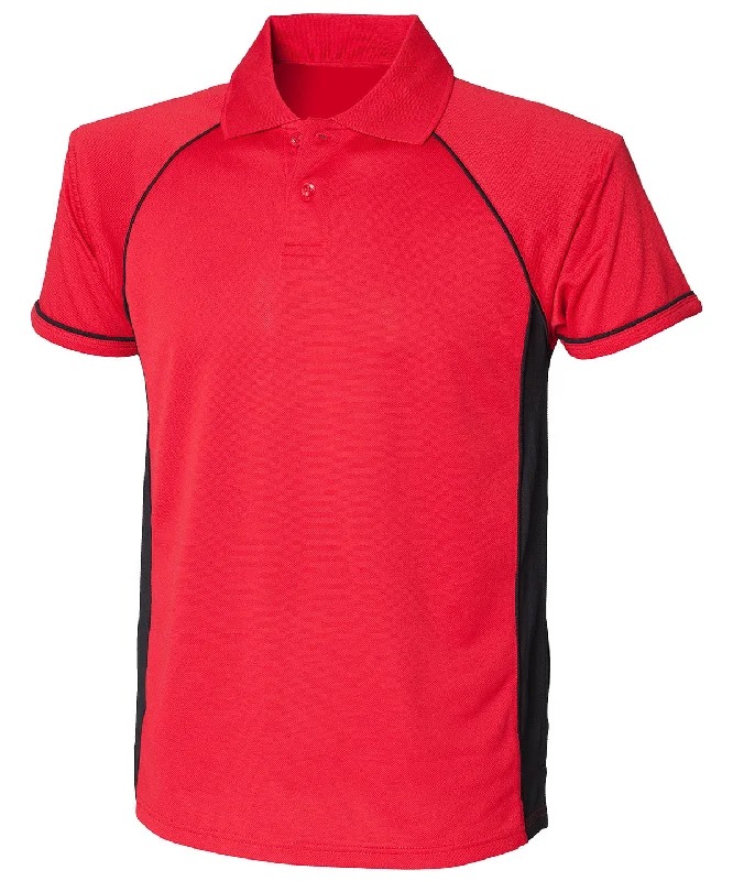 Wedding polo shirtRed/Black/Black - Panel performance polo