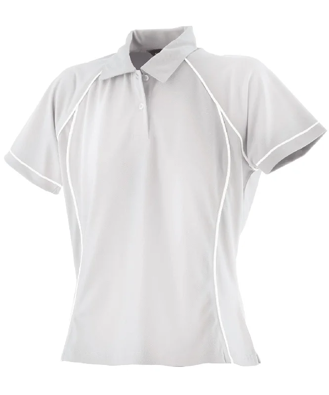 Mesh polo shirtWhite/White - Women's piped performance polo